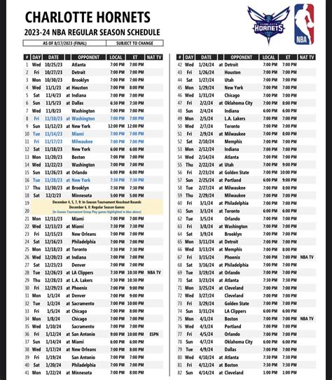 Charlotte Hornets 2024 Schedule - Kiri Serene