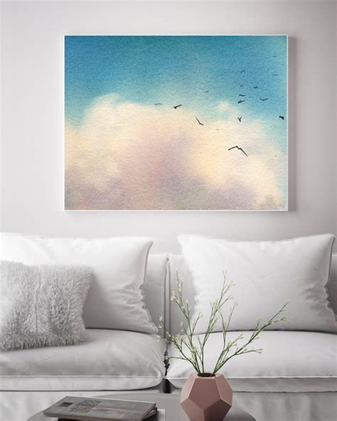 Blue Sky Large Art Print Watercolor Painting of Sky and | Etsy