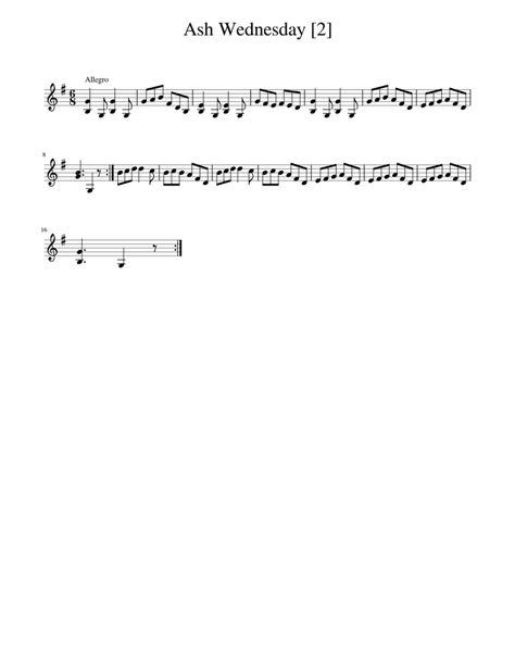 Ash Wednesday Sheet music for Piano (Solo) Easy | Musescore.com