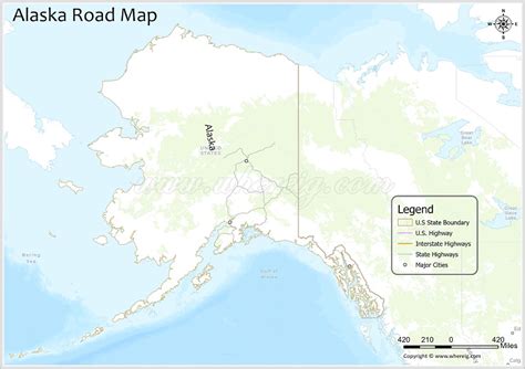 Alaska Road Map - Check road network of State Routes, US Highways, and ...