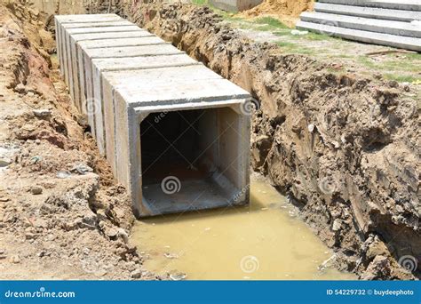 Construction Drains Large for Road Stock Photo - Image of brown, dark: 54229732