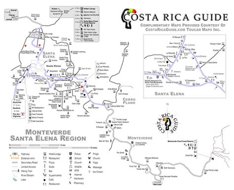 Monteverde Map - Map of Monteverde, Costa Rica and Santa Elena