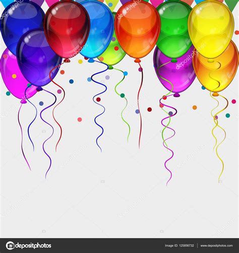 Birthday party background - realistic transparency balloons. Stock Vector Image by ...