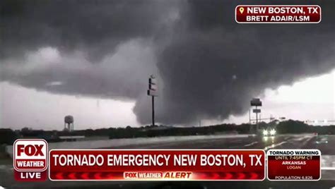 PHOTO Lightning Illuminating Tornado New Boston Texas