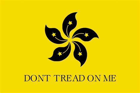 A hong kong protest flag inspired by the American gadsden flag used in the war of independence ...