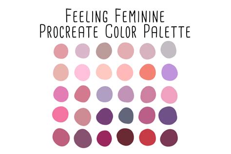 Feeling Feminine Procreate Color Palette Graphic by RoughDraftDesign ...