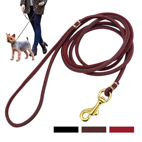 Genuine Leather Dog Leash for Large Dogs Aggressive Long Training Walking Leash | eBay