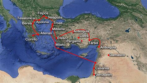 Goteo Peave Tener cuidado los 4 viajes de san pablo mapa esponja Stevenson Buscar a tientas