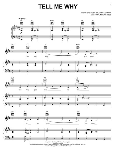 Tell Me Why | Sheet Music Direct