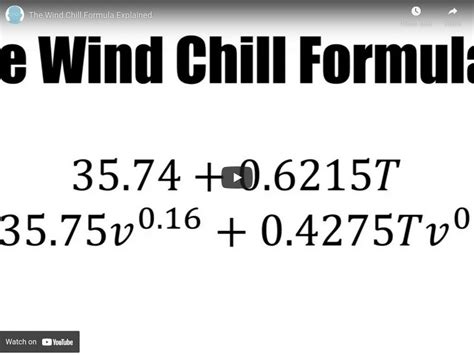 Mind Your Decisions: The Wind Chill Formula Explained Instructional ...