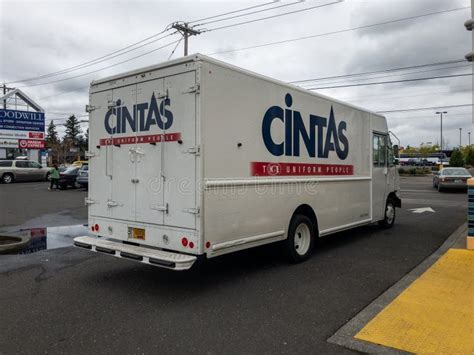 Cintas Corporation on One of Their Delivery Trucks in Downtown Toronto, Ontario. Editorial ...