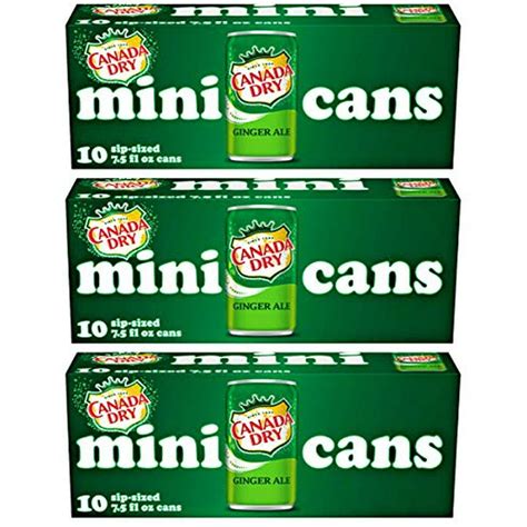 Canada Dry Ginger Ale - 10pk/7.5 fl oz Mini Cans, total 30 cans - Walmart.com - Walmart.com