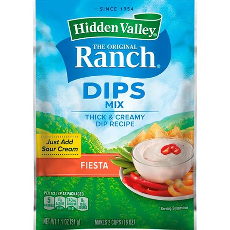 Hidden Valley Fiesta Ranch Dips Mix - Shop Dressing, Oil & Vinegar at H-E-B