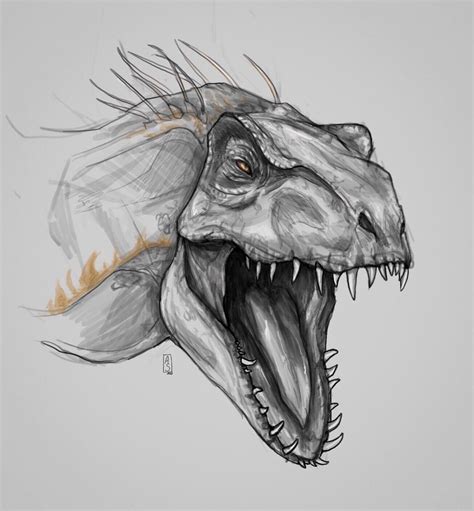 The Indoraptor I wanted to attempt to sketch a dinosaur so here it is 💛 | Dinosaur sketch ...