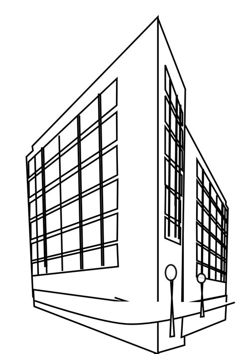 building clipart black and white free - Clip Art Library