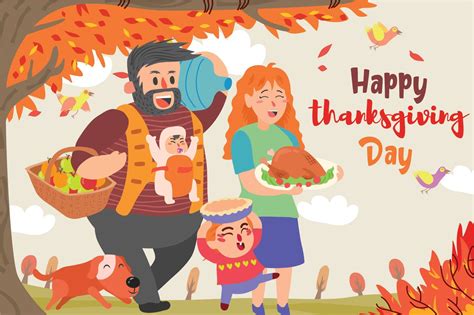 Family Thanksgiving - Illustration by AQR Studio on @creativemarket Thanksgiving Clip Art, Happy ...