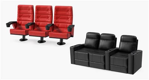 Leather Cinema Chairs Collection 3D Model $79 - .3ds .fbx .obj .ma .max .c4d - Free3D