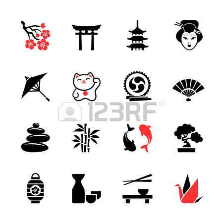 JAPONAIS: Japonaise thème icône ensemble Illustration | Japan icon ...