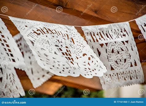 Mexican Cut Tissue Paper Banner Wedding Decoration Stock Photo - Image ...