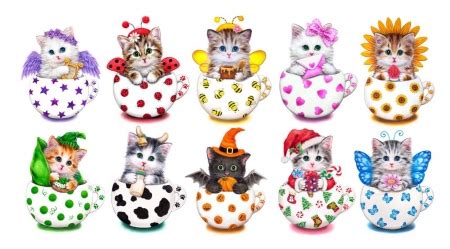 Kittens in cups - Cats & Animals Background Wallpapers on Desktop Nexus (Image 2303578)