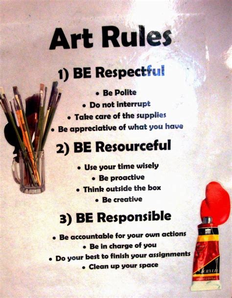 elementary art room rules - Google Search | Art classroom rules, Rules ...