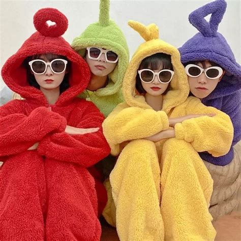 Unisex Teletubbies Costumes Disi Onesies Lala Cosplay Pajamas - Etsy UK