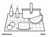 Picnic Coloring Page sketch template