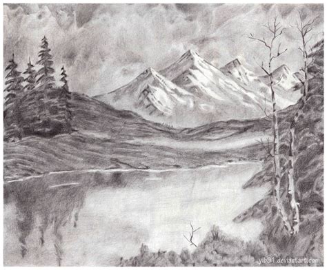 Mountain Pencil Drawing at PaintingValley.com | Explore collection of Mountain Pencil Drawing