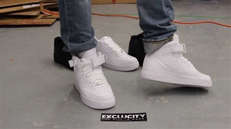 Air Force 1 Mid "White/ White" On-feet Video at Exclucity - YouTube