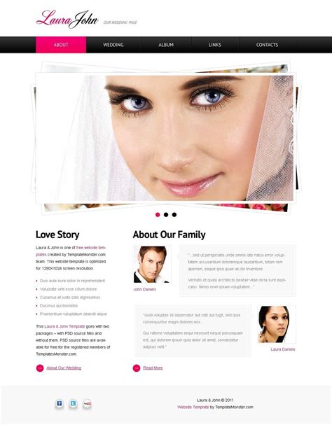 Free HTML Template for Wedding Website