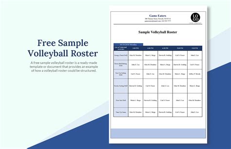 FREE Volleyball Roster Template - Download in Excel, Google Sheets