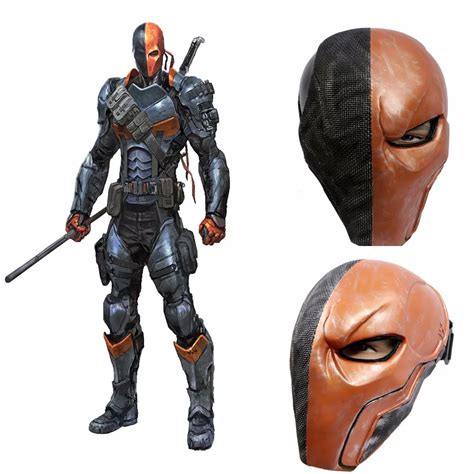 Deathstroke Mask Batman: Arkham Cosplay Helmet Origins Deathstroke PVC Helmet Cosplay Props for ...