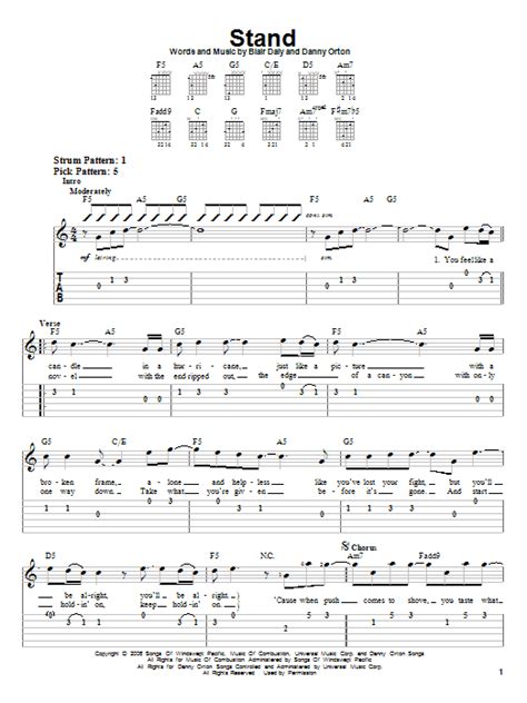 Stand by Rascal Flatts - Easy Guitar Tab - Guitar Instructor