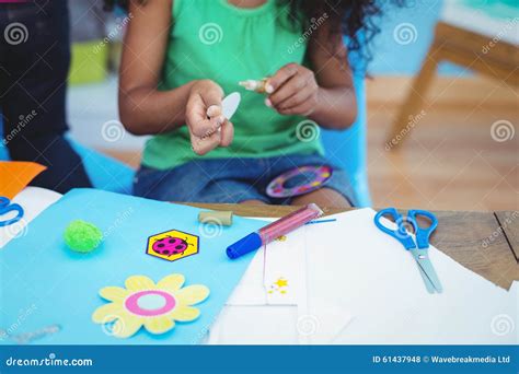 Happy Kids Doing Arts and Crafts Together Stock Photo - Image of ...