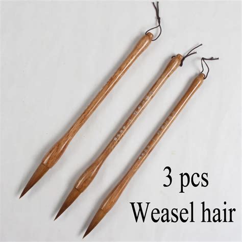 3pcs Chinese Calligraphy Brushes pen Weasel hair brushes for painting calligraphy Art watercolor ...