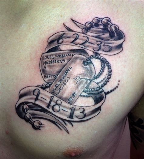 Army Dog Tags Tattoo Drawing