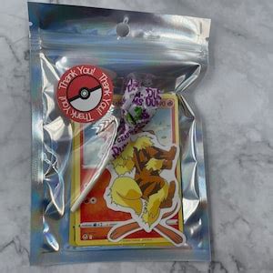 10 Pack Pokémon Party Card Pack Favors/ Pokemon Party Favors/ 6 Cards in Each Pack Plus Stickers ...