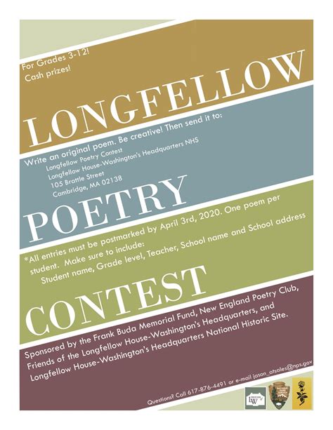 Poetry contest for students in grades 3-12! Deadline April 3, 2020 ...