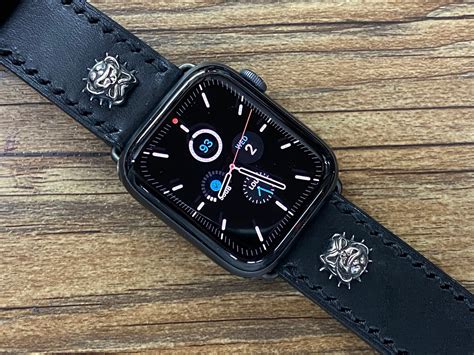 Apple Watch Bands in Black Leather for Apple Watch Series 6 - Etsy