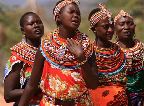 Samburu women singing in Umoja Uaso Village, Kenya, 2000s. Photograph ...