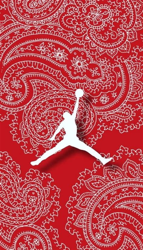 Download Jordan Logo On Blood Gang Red Pattern Wallpaper | Wallpapers.com