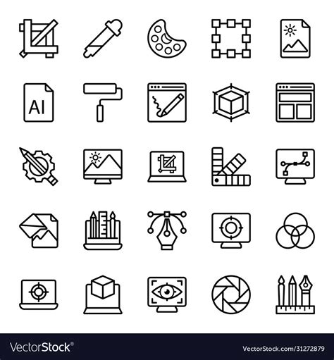 Graphic designing icons pack Royalty Free Vector Image