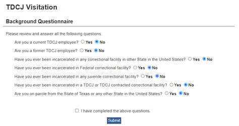 TDCJ Visitation Application Access Instructions