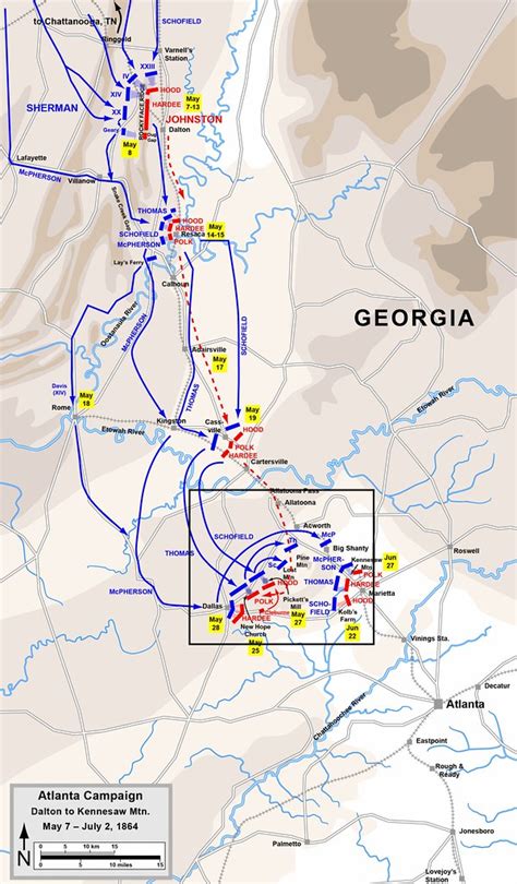 Atlanta Campaign | Map by Hal Jespersen, www.cwmaps.com. Wit… | Flickr