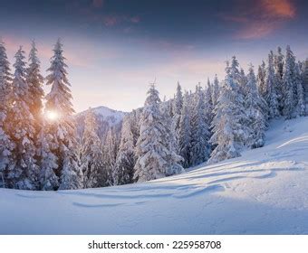 Beautiful Winter Sunrise Mountains Stock Photo 225958708 | Shutterstock