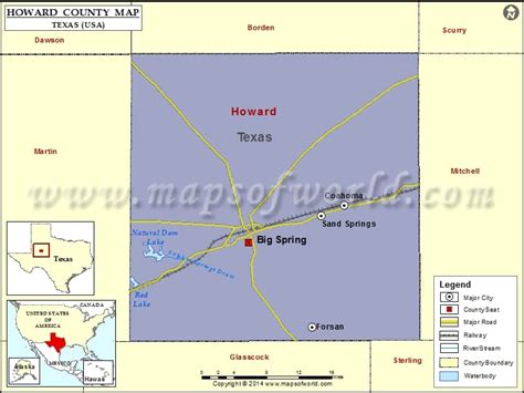 Howard County Map, Texas