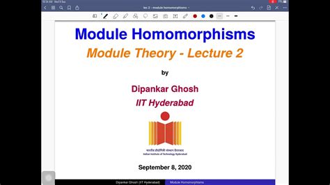 Module theory - Lecture 2 - Module homomorphisms - YouTube