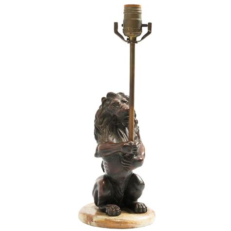 Bronze Lion Lamp at 1stdibs