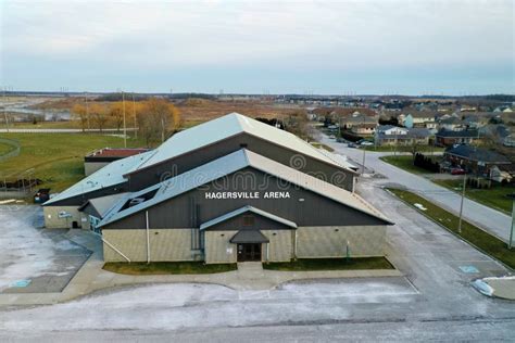 Aerial View of the Hagersville Arena in Ontario, Canada Editorial Photo ...