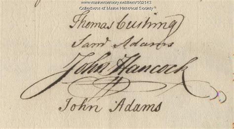 Item 102143 - John Hancock signature, Dec. 17, 1770 - Vintage Maine Images